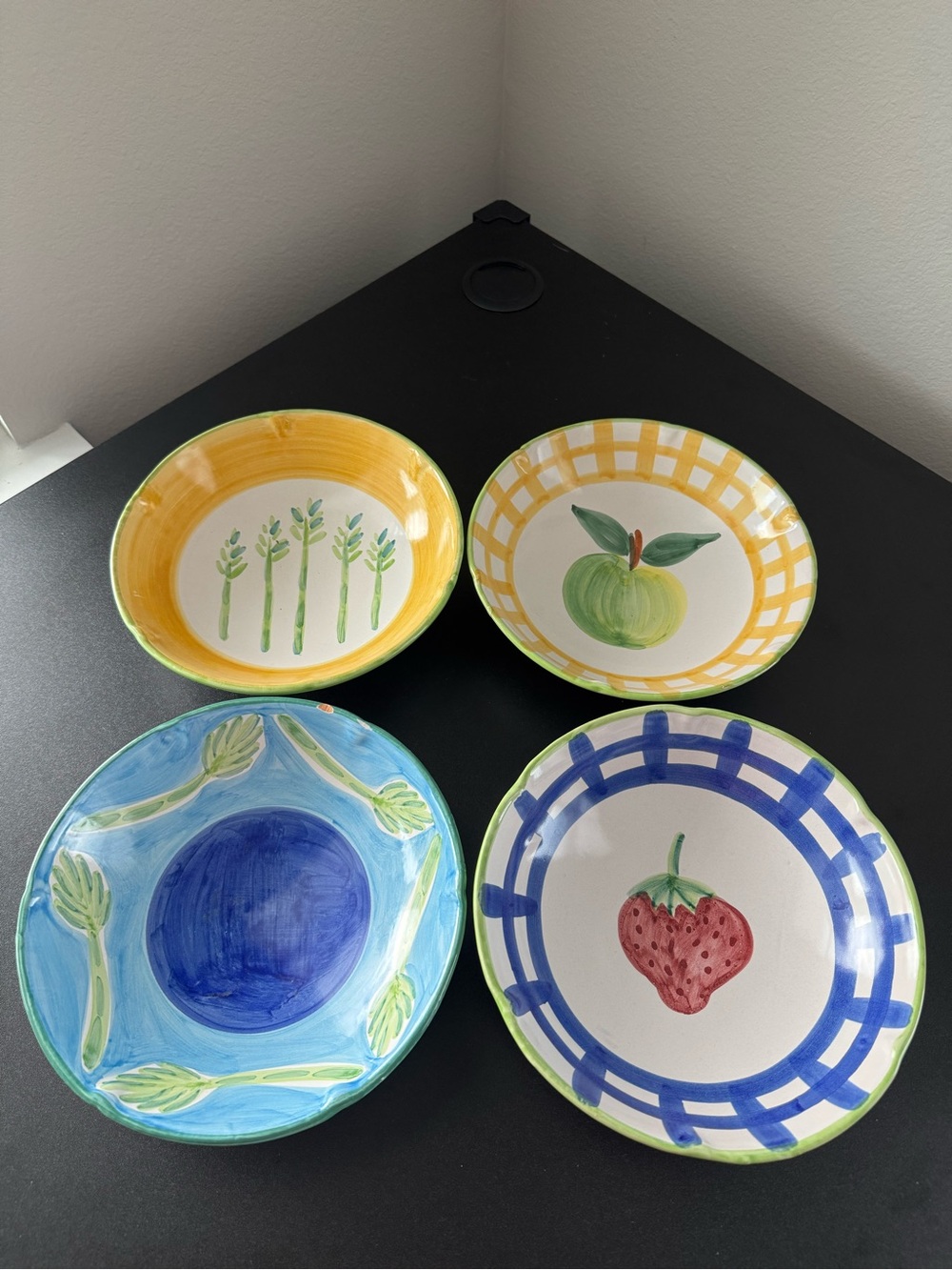 Williams Sonoma Country Fair Collection-Painted Ceramic Bowls (Set of 4)